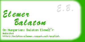 elemer balaton business card